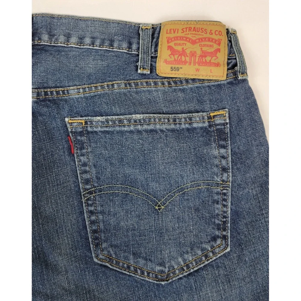 Levis 559 Relaxed Straight Jeans Mens 38x36 Blue Denim Medium Wash 01559-2765
